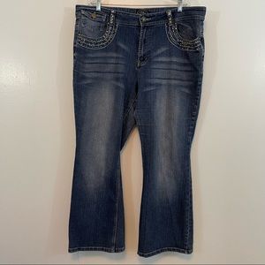 Diva Blue, Glitzy Boot Cut Jeans, Size 21/22. In good used condition!